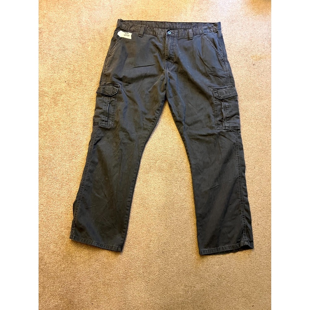 Wrangler Cargo Pants Mens 40x30 Black Relaxed Fit Utility Pockets Hiking Outdoor